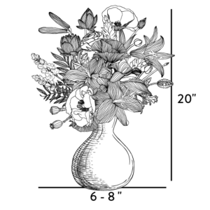 line drawing of flower arrangement xtra large