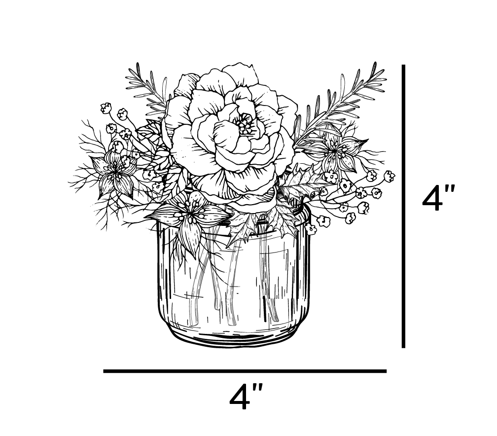 line drawing of flower arrangement xtra large
