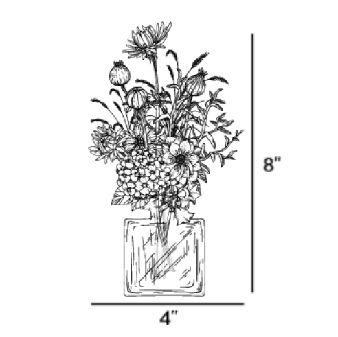 homepage-order-small3 line drawing of small flower arrangement 6 x 8 inches