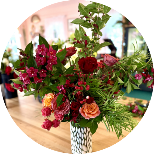 orderflowers-button line drawing of flower arrangement xtra large