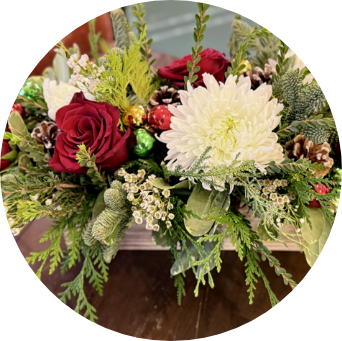 $175longandlow01 line drawing of small flower arrangement 6 x 8 inches